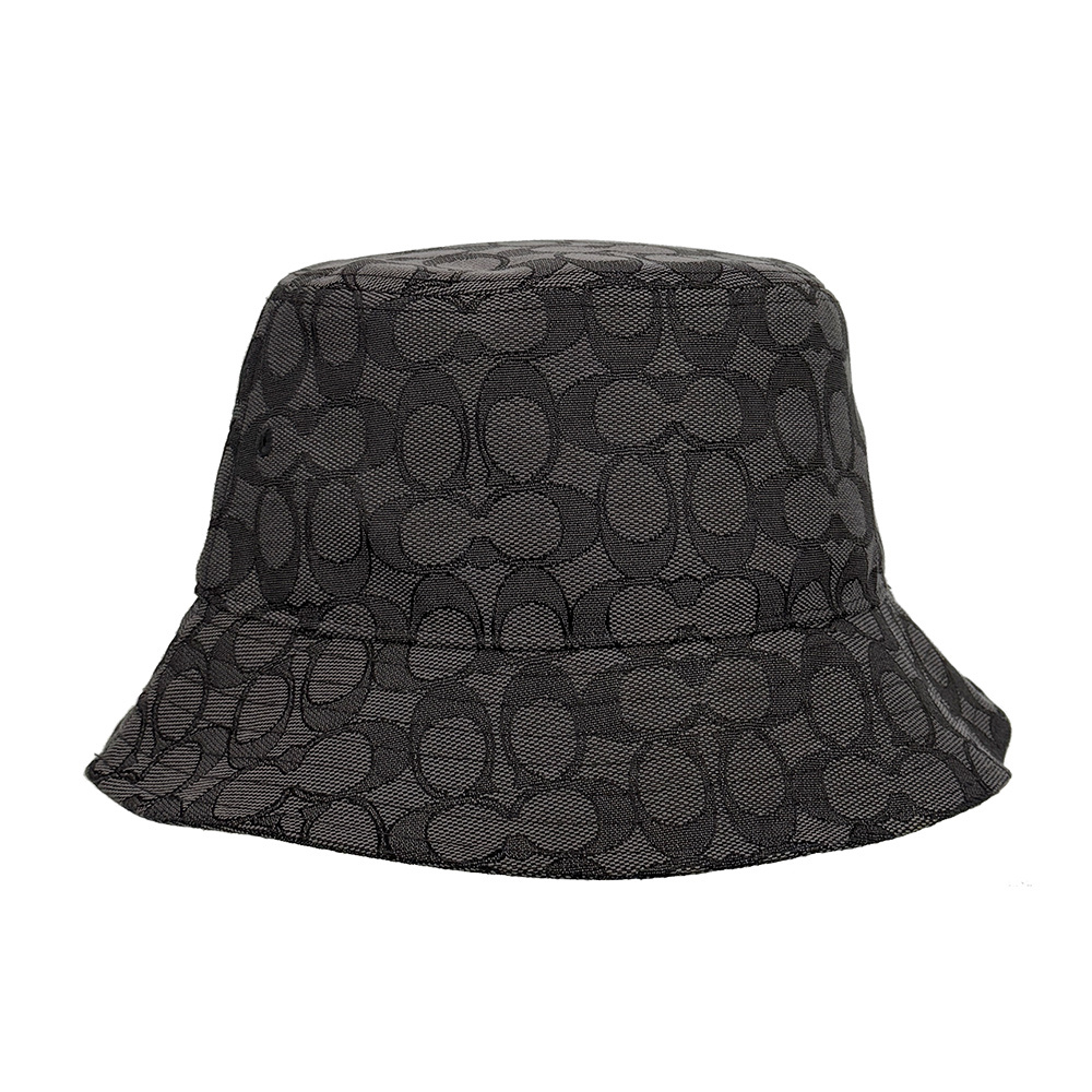 【COACH】滿版CC Logo 緹花布漁夫帽 XS-S / M-L (炭灰色)