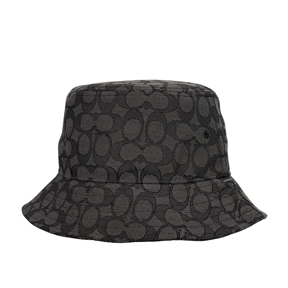 【COACH】滿版CC Logo 緹花布漁夫帽 XS-S  / M-L (炭灰色)CW765 CHR