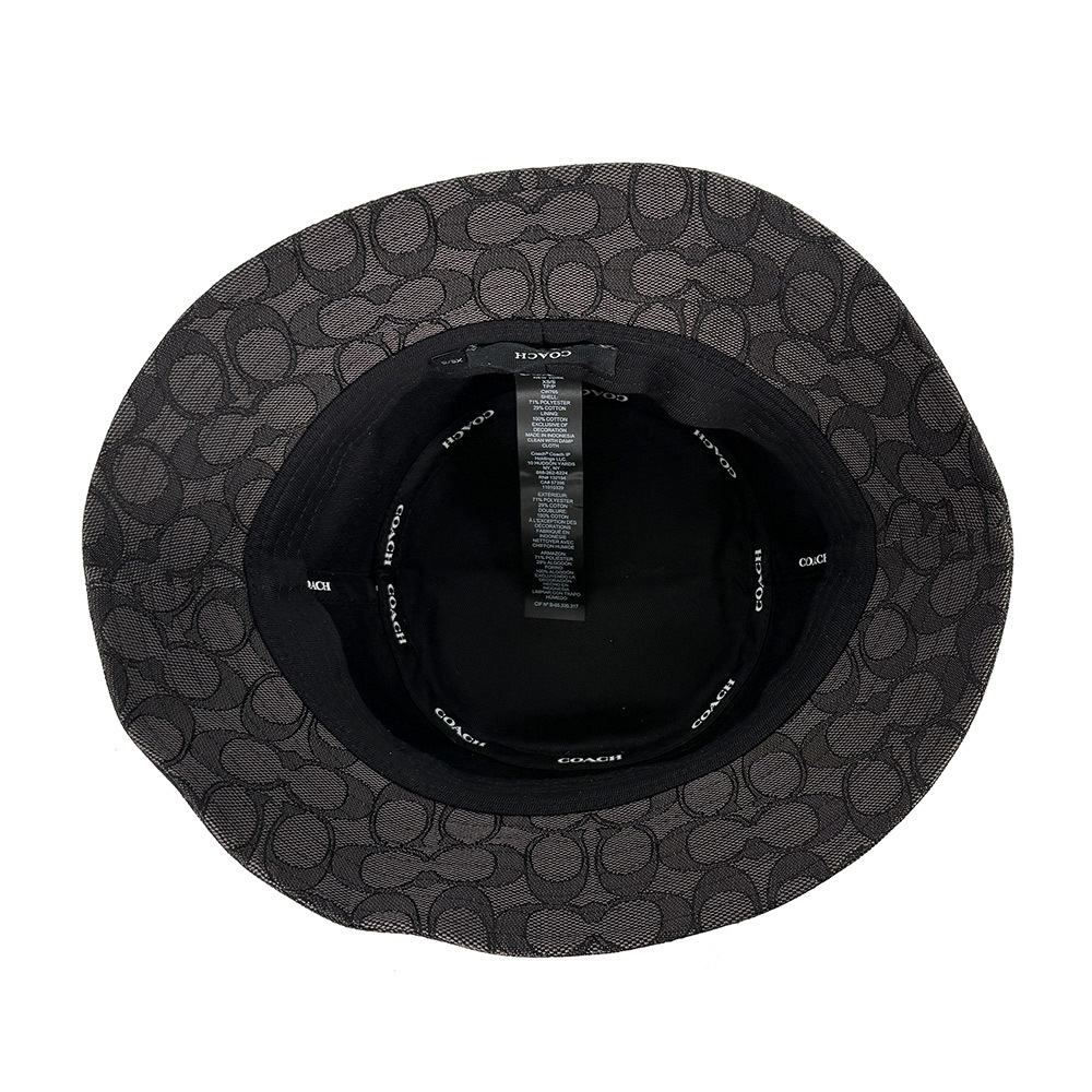 【COACH】滿版CC Logo 緹花布漁夫帽 XS-S  / M-L (炭灰色)CW765 CHR