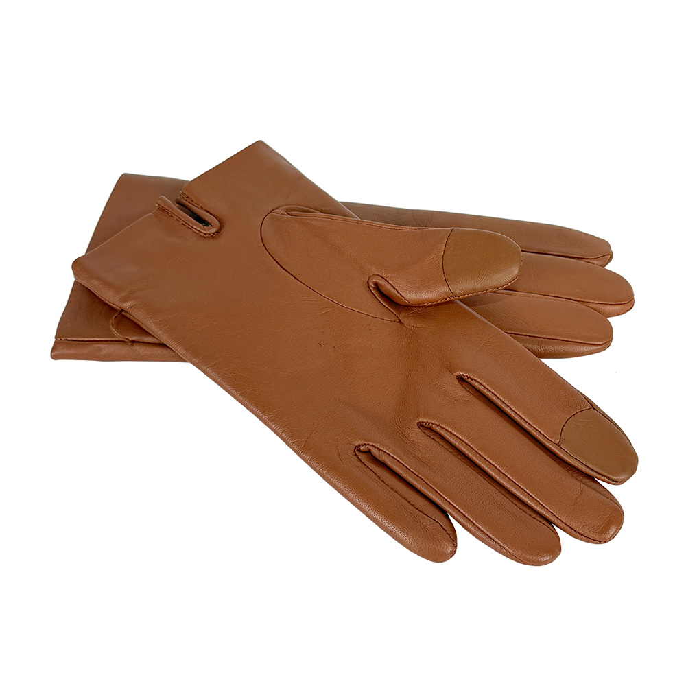 【COACH】女款壓印Logo 皮革智能手套 S / M (焦糖色)CV864 SAD