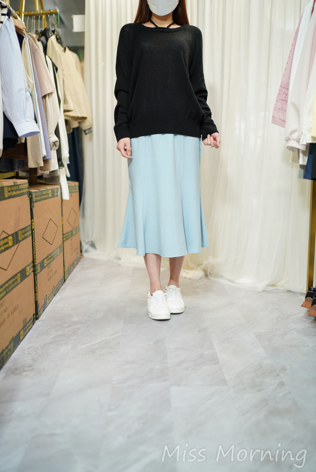 掛頸款上衣(14430)&免燙魚尾裙(33887)