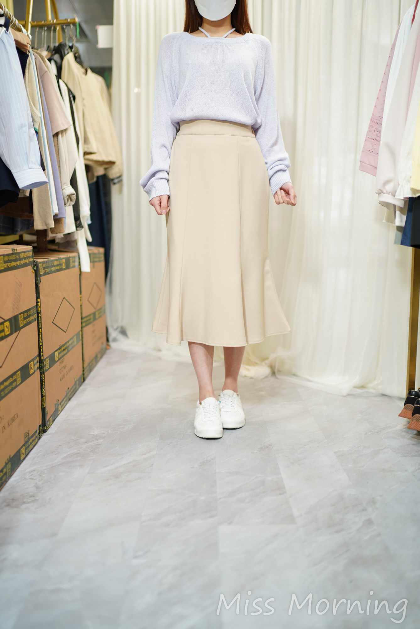 掛頸款上衣(14430)&免燙魚尾裙(33887)