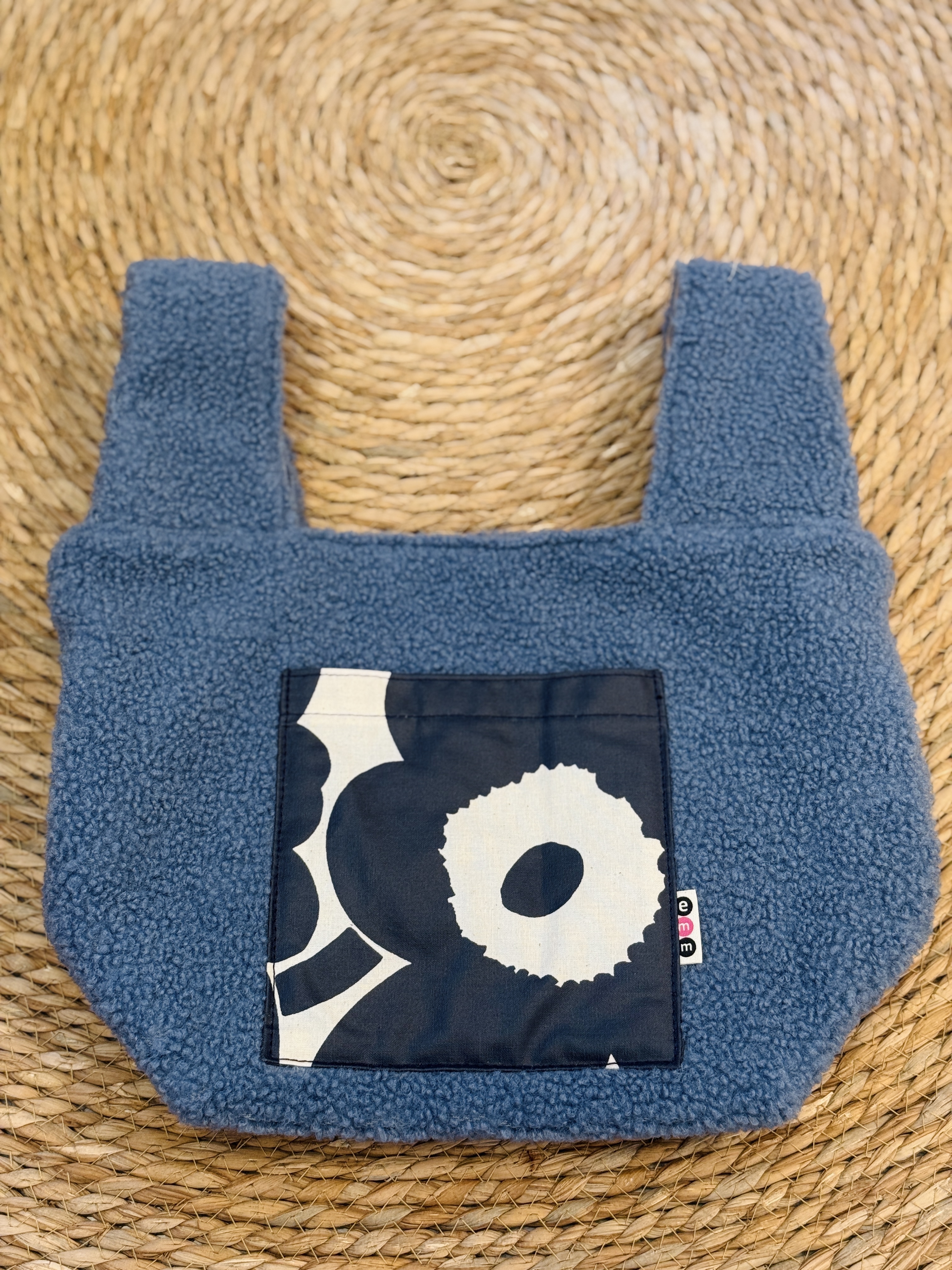 毛毛Vest tote |藍色毛毛布 X marimekko Blue unikko