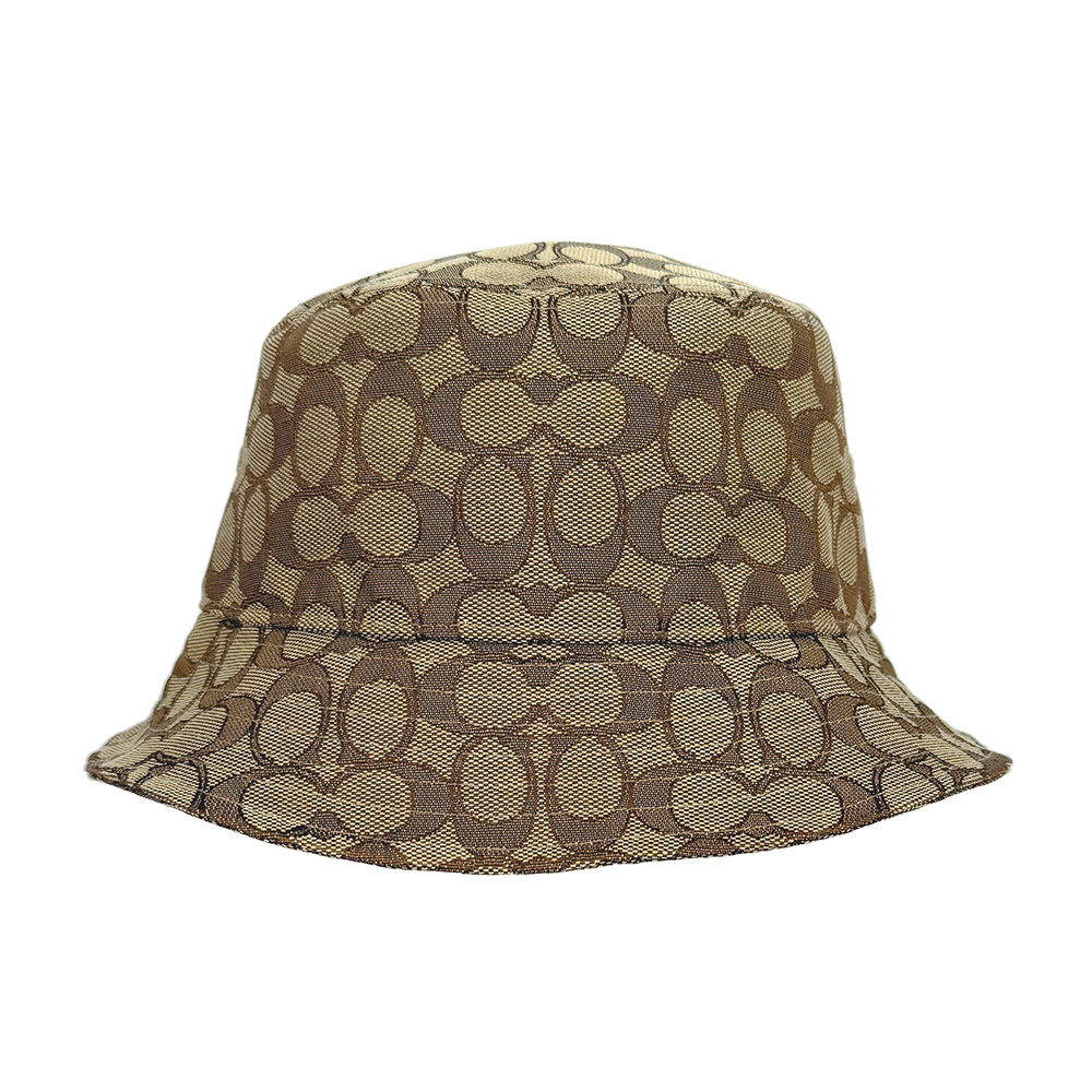 【COACH】滿版CC Logo 緹花布愛心及流星補丁漁夫帽 XS-S  / M-L (卡其色)CX203 KHMC