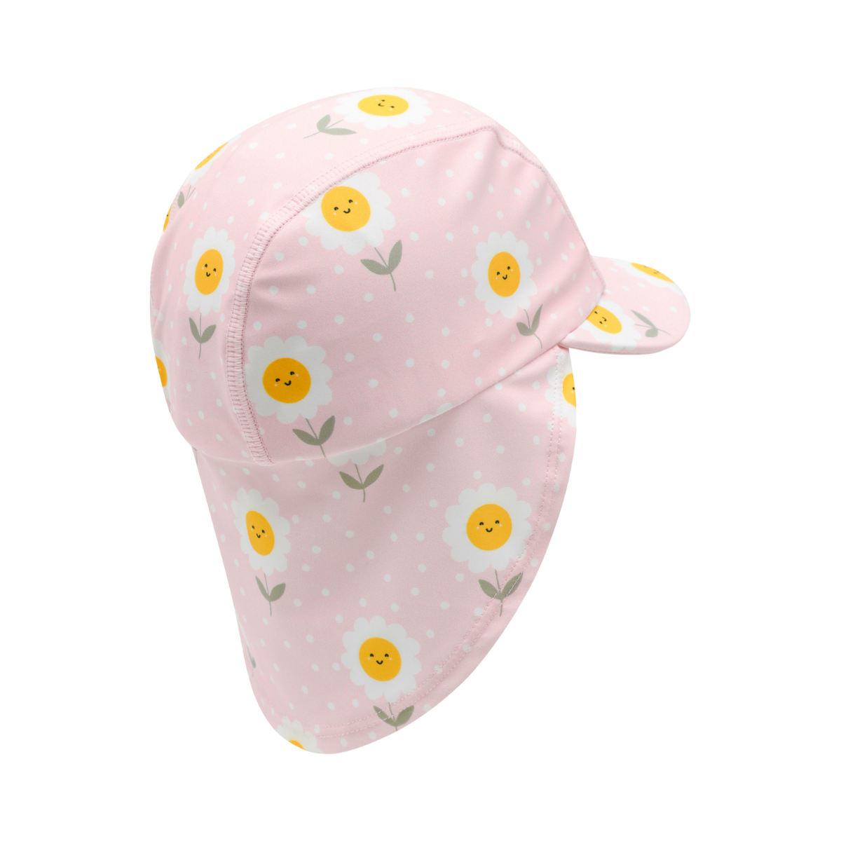 〖 Hust & Claire 〗粉色微笑小花防曬泳帽