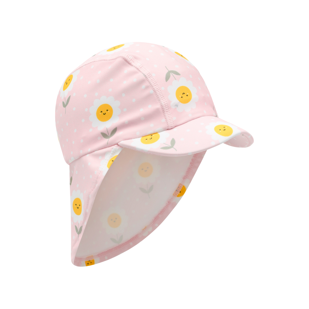 〖 Hust & Claire 〗粉色微笑小花防曬泳帽