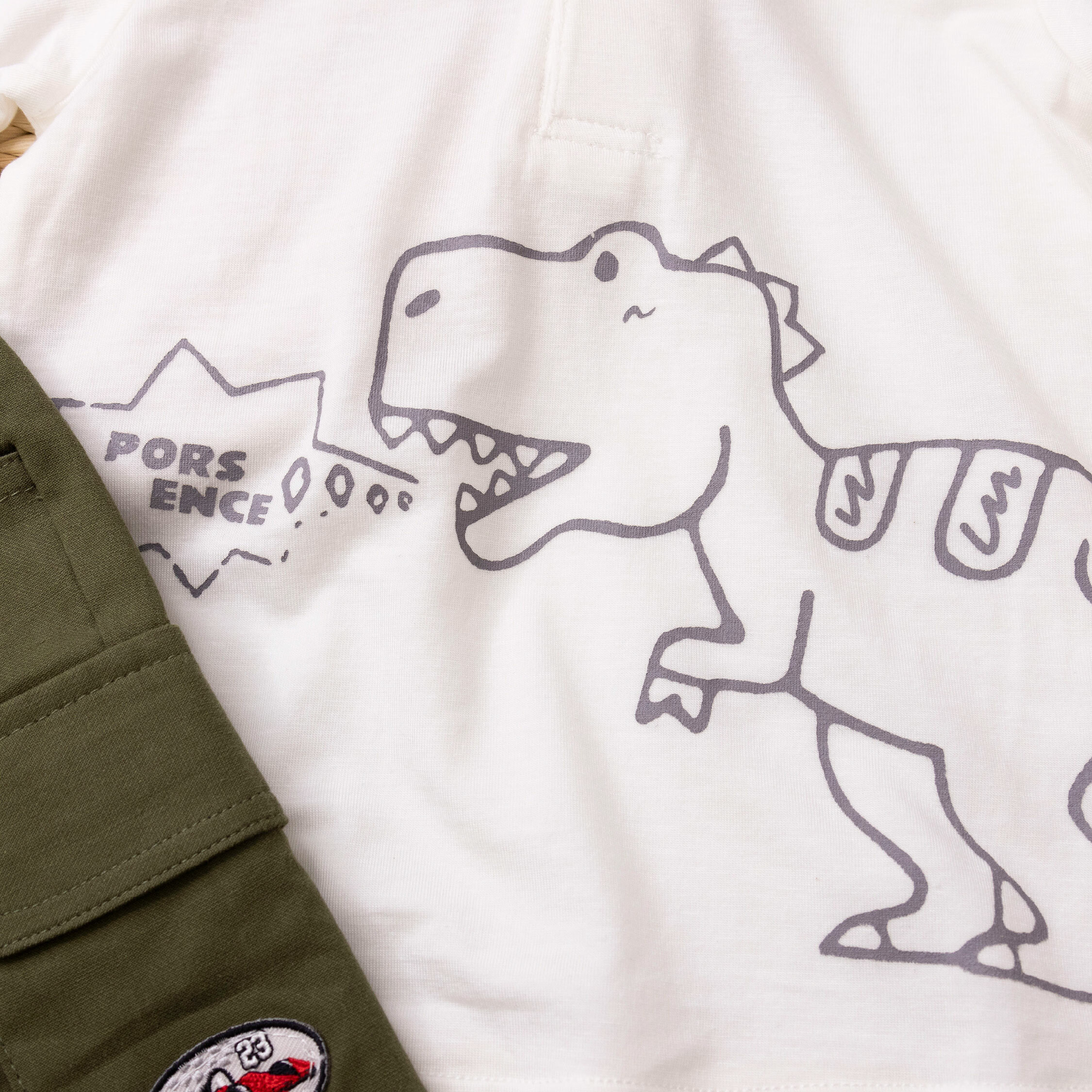 波紳士【22002】卡通手繪恐龍親膚天絲POLO衫