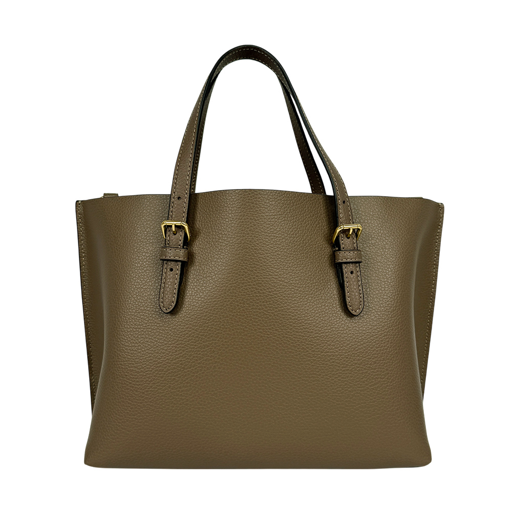 【COACH】Mollie 25 雙面皮革三層小款托特包(深石色)CV966 IMV2R