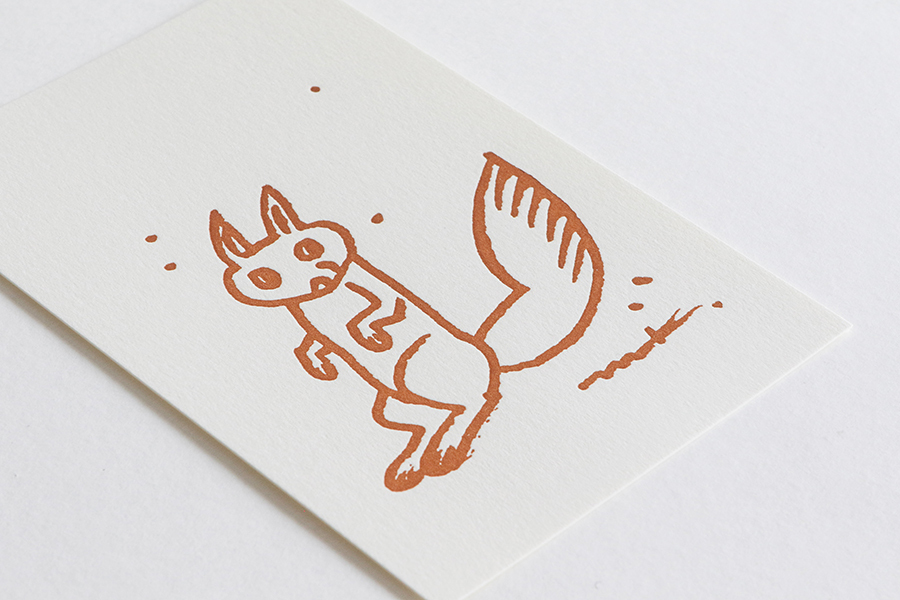 鹿兒島睦週邊-Letterpress Postcard 明信片 / 松鼠