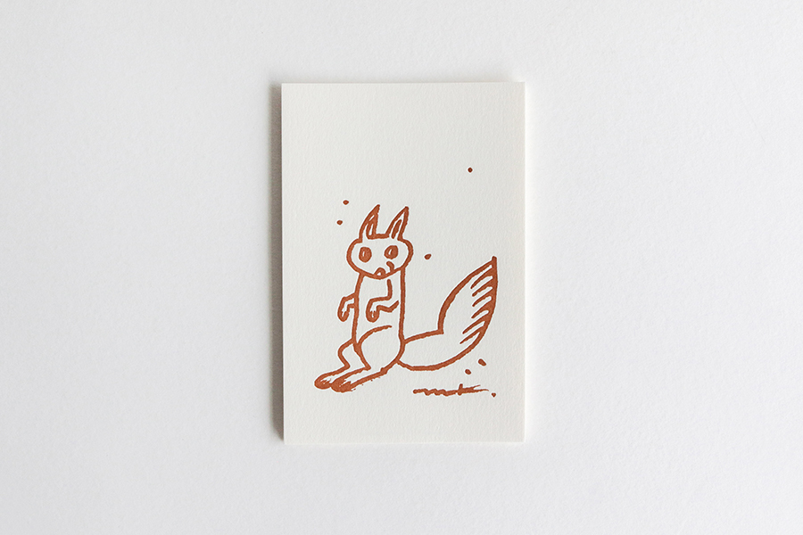 鹿兒島睦週邊-Letterpress Postcard 明信片 / 松鼠