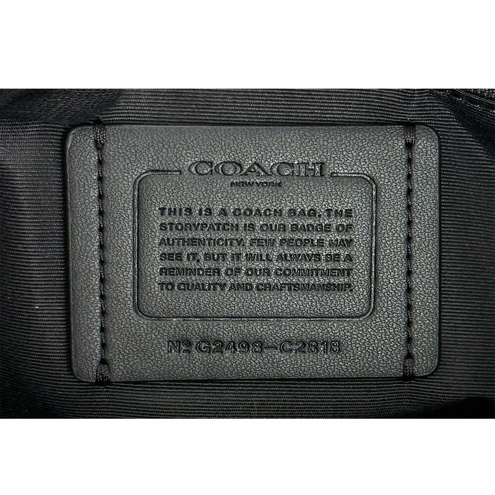 【COACH】Val 金字荔枝皮革斜背水桶包(黑色)C2818 IMBLK