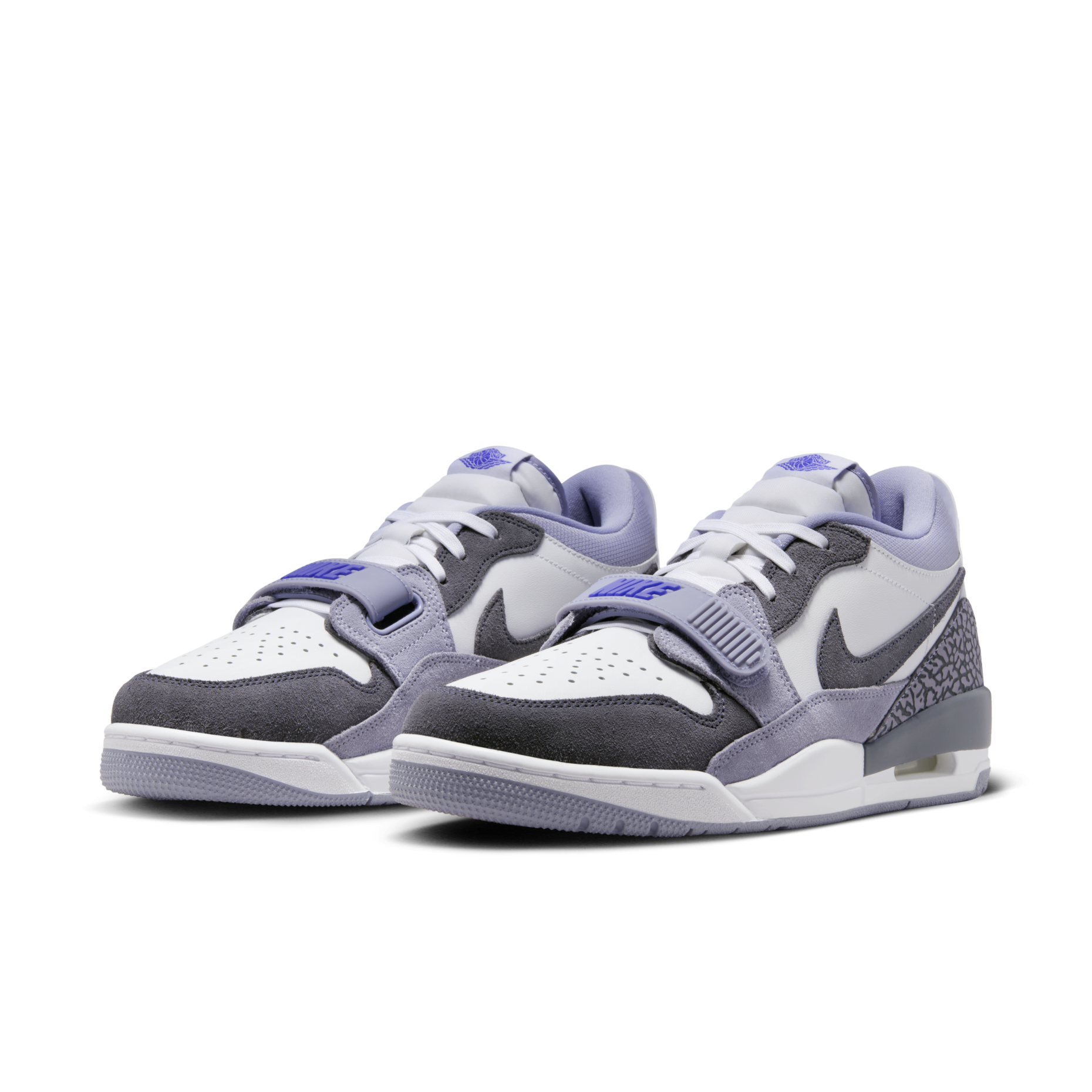 男鞋 NIKE AIR JORDAN LEGACY 312 LOW 白灰紫 爆裂紋 魔鬼氈 麂皮 復古 籃球鞋【CD7069-108】