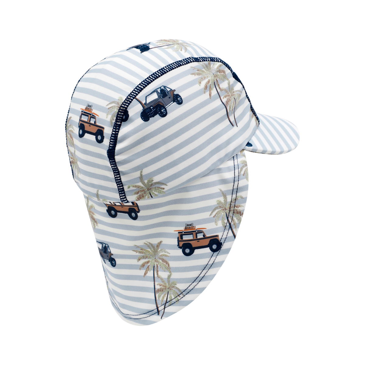 〖 Hust & Claire 〗條紋吉普車防曬泳帽