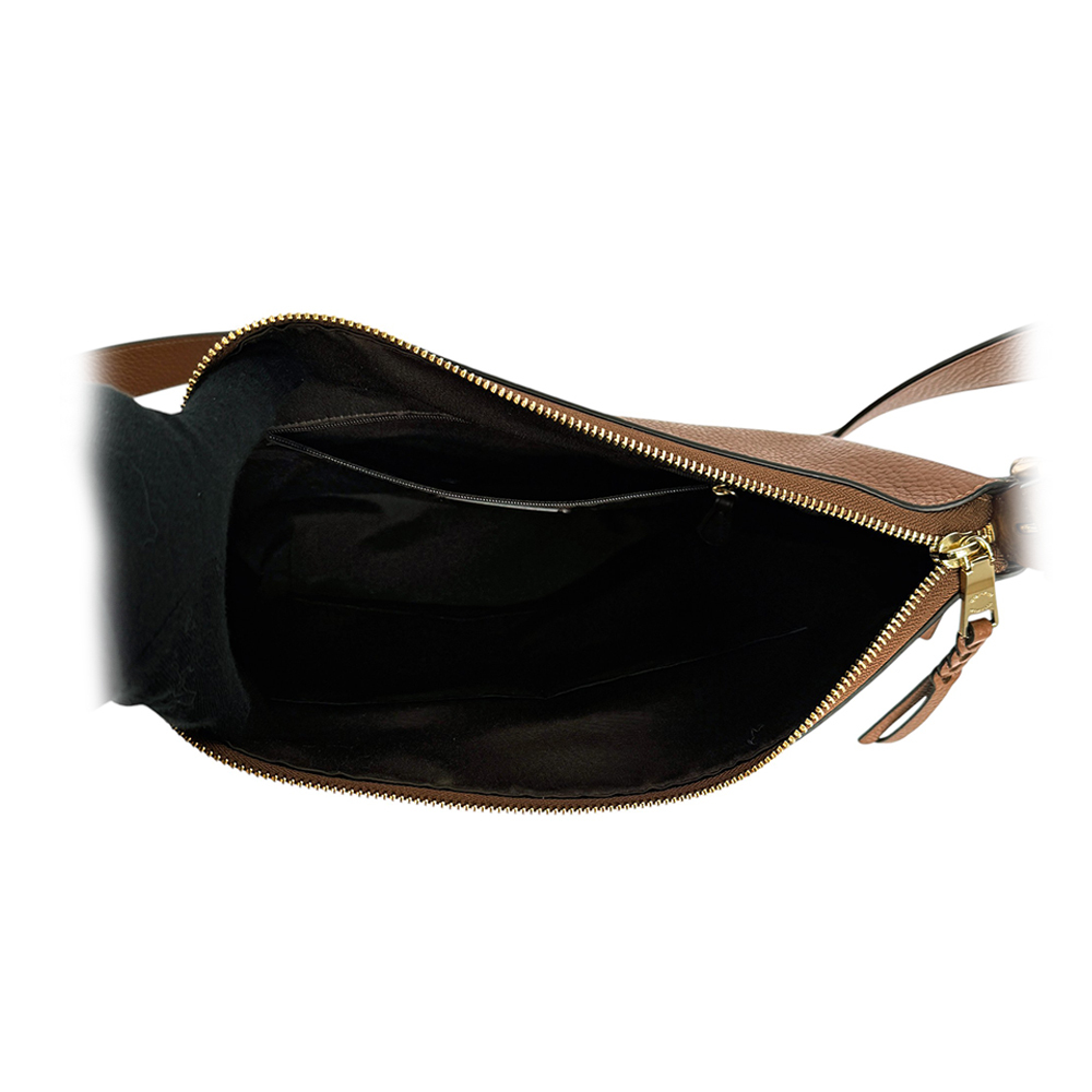 【COACH】Val 金字荔枝皮革斜背水桶包(紅棕木色)C2818 IMR1W