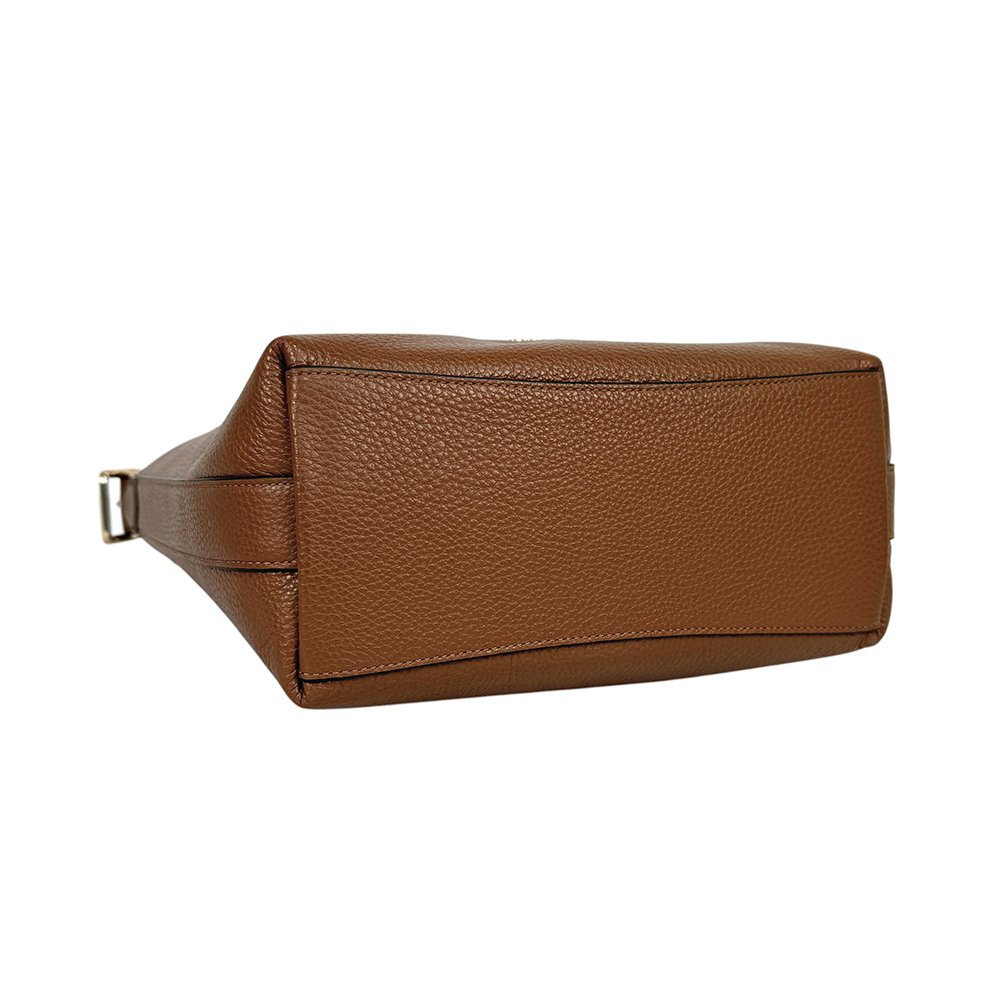 【COACH】Val 金字荔枝皮革斜背水桶包(紅棕木色)C2818 IMR1W