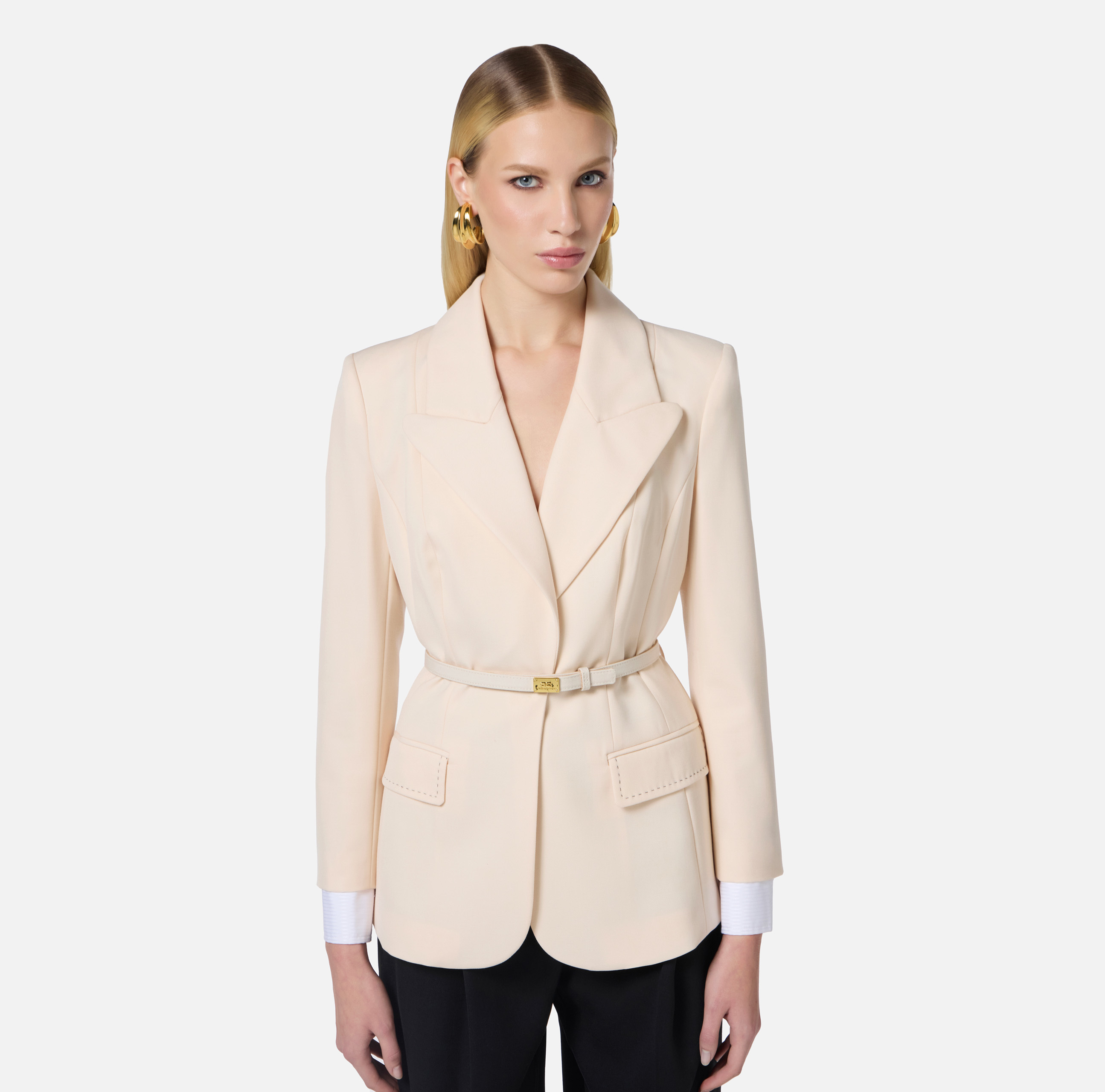 ‍‍Elisabetta Franchi 袖拼接西裝外套