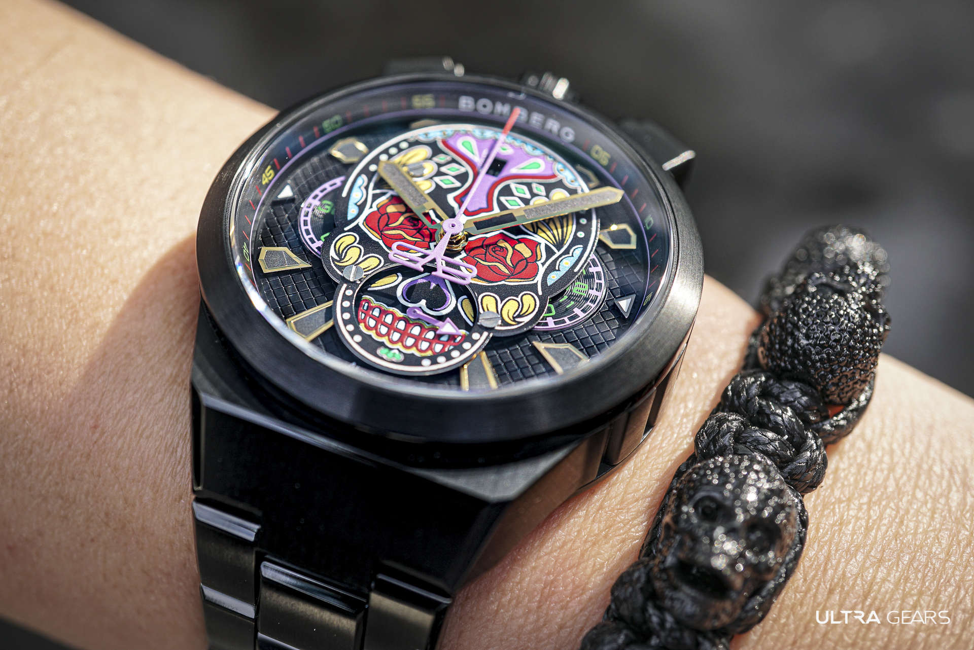 BOLT-68 NEO系列 黑色卡拉維拉機械計時碼錶+骷髏修容套件組