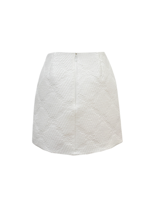 ‍‍Elisabetta Franchi 不對稱拉鍊造型短裙(白)