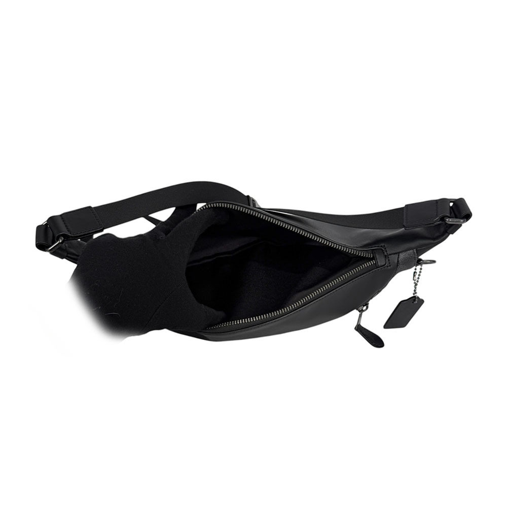 【COACH】Warren CC Logo 塗層帆布及牛皮腰包/胸口包(炭灰色)CV926 QBMI5