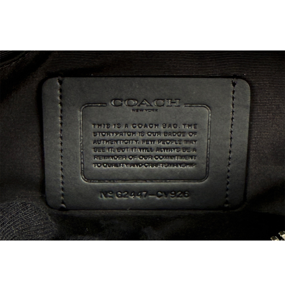 【COACH】Warren CC Logo 塗層帆布及牛皮腰包/胸口包(炭灰色)CV926 QBMI5