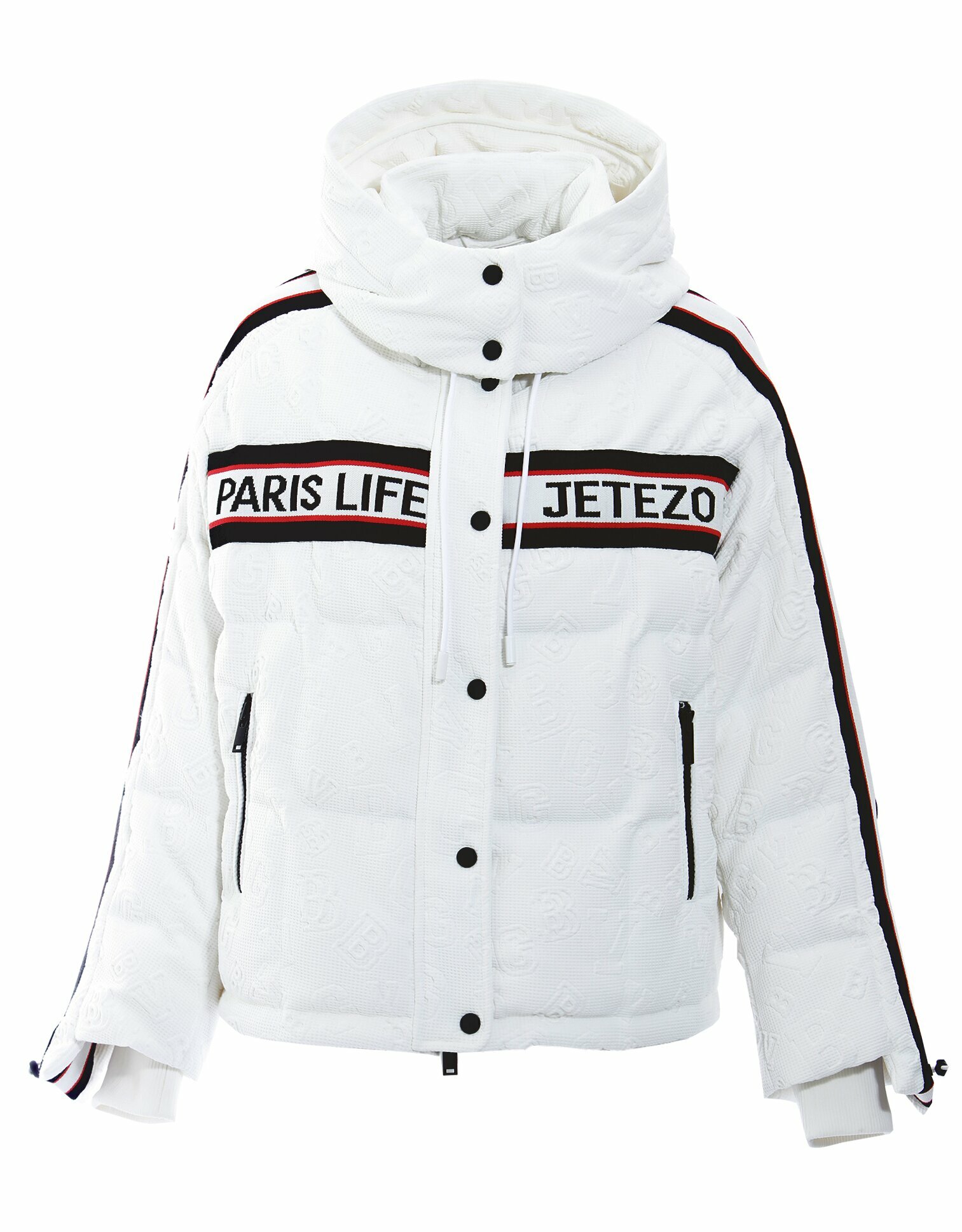 BD15412D1 白霜校園立體壓紋拼接羽絨外套 (鵝絨)*