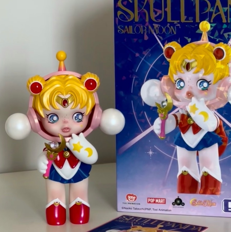 POP MART 泡泡瑪特 SKULLPANDA X 美少女戰士 公仔 BANDAI  新月 18CM