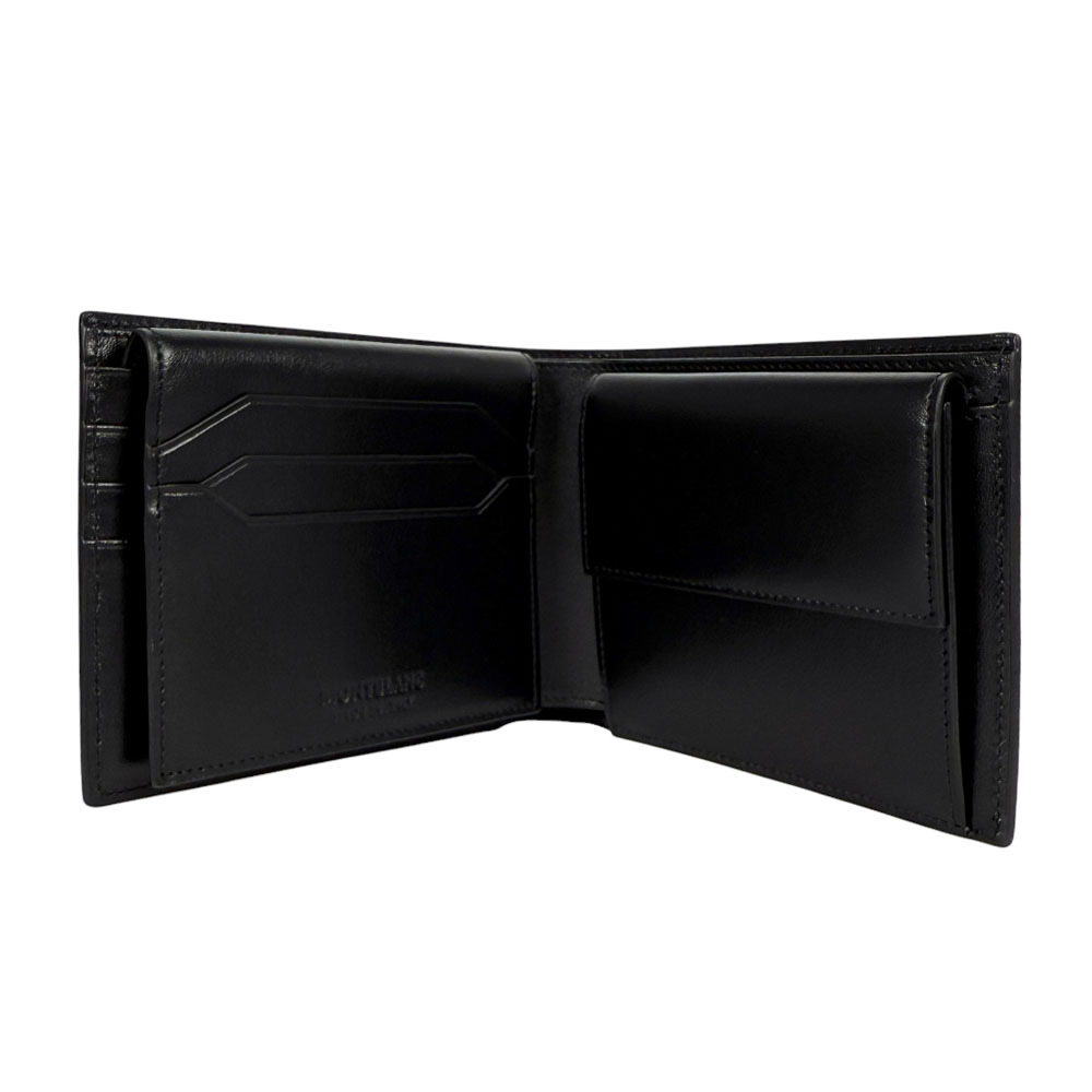 【MONT BLANC】Meisterstuck 大班系列10卡附零錢袋牛皮短夾(黑色)198315