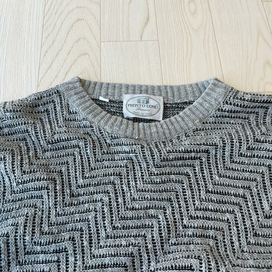 PRONTO UOMO意大利製七彩格紋毛衣