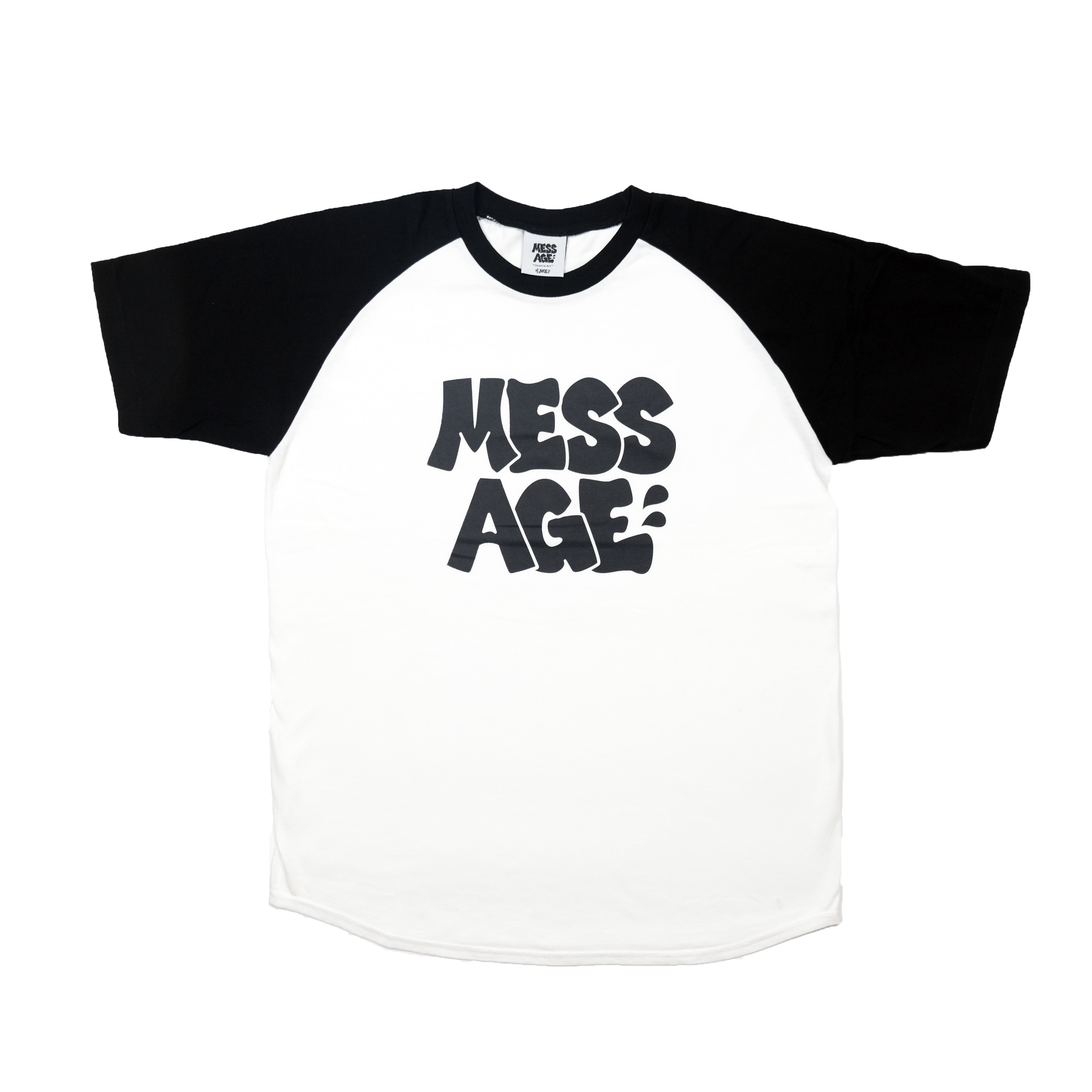 Mess-age 拉克朗袖 Tee 黑/白