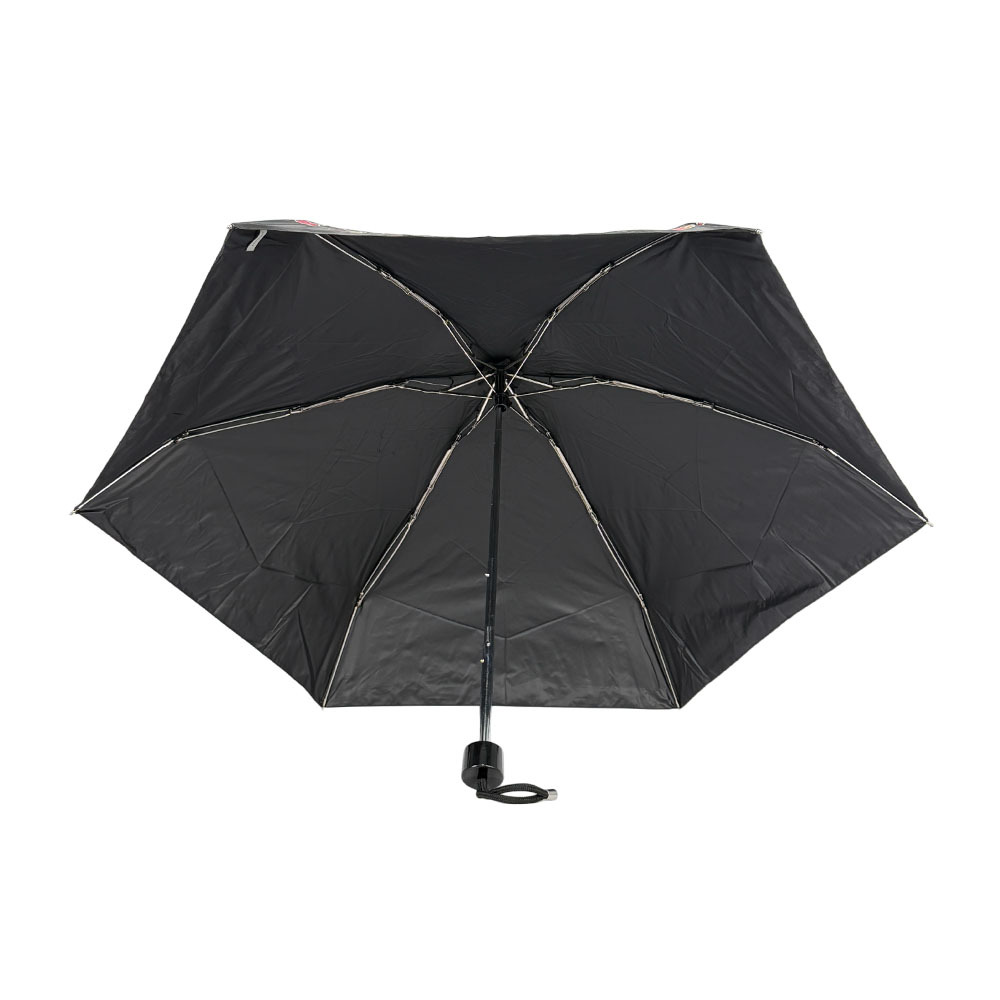 【COACH】閃電愛心圖案尼龍迷你晴雨兩用傘(黑色)CW556 SVA47