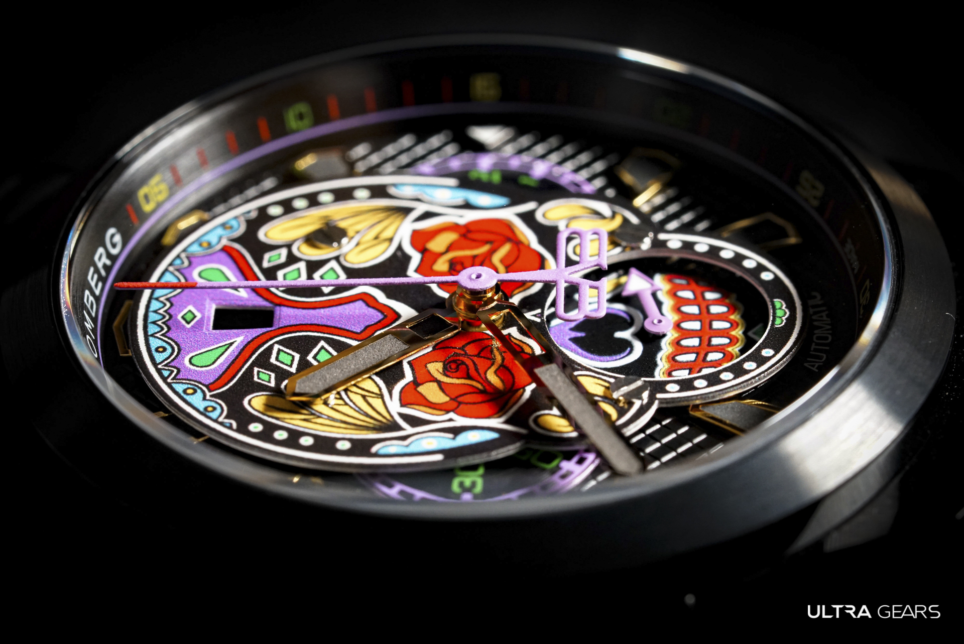 BOLT-68 NEO系列 黑色卡拉維拉機械計時碼錶+骷髏修容套件組