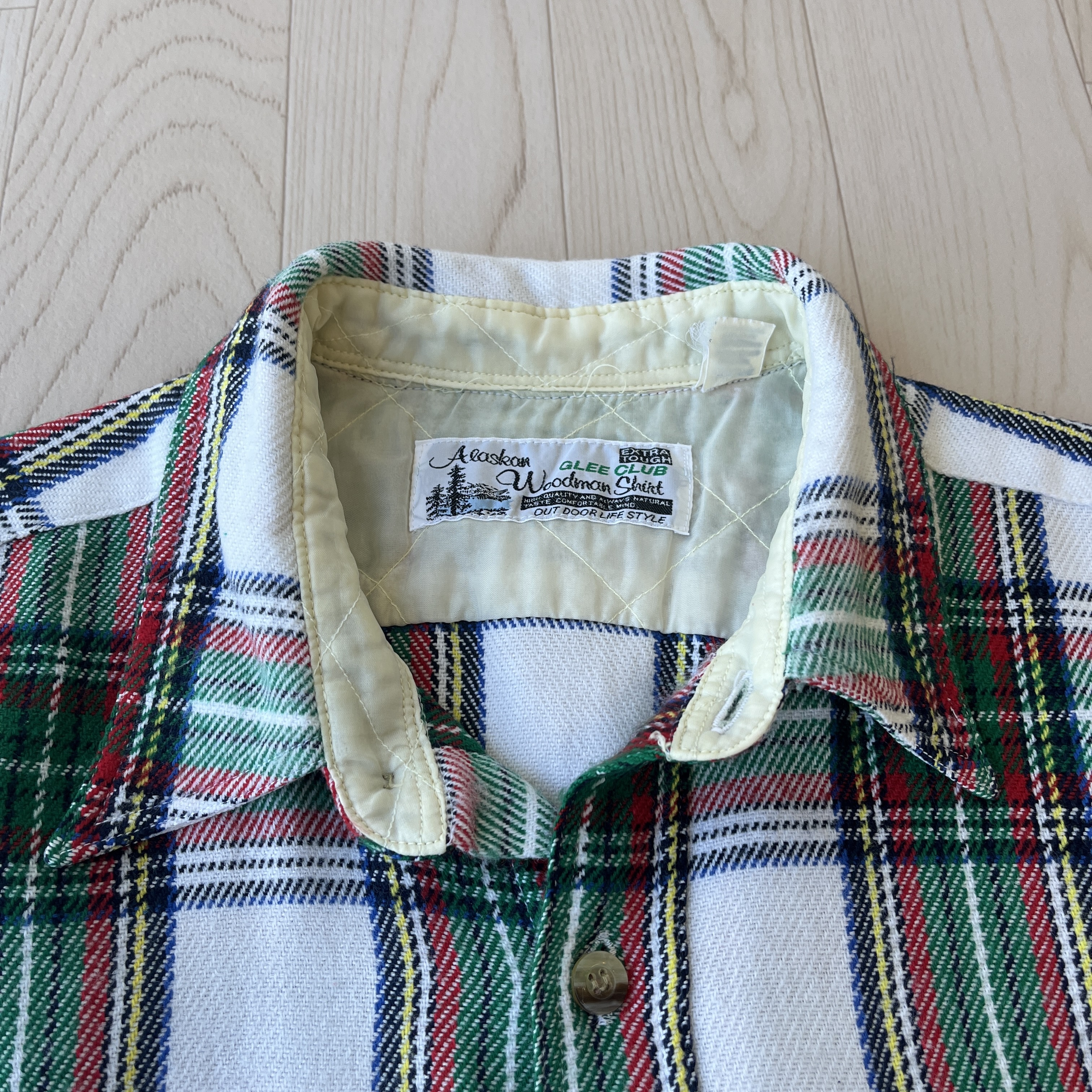 90s Alaskan Woodman Shirt紅綠格紋長袖恤衫