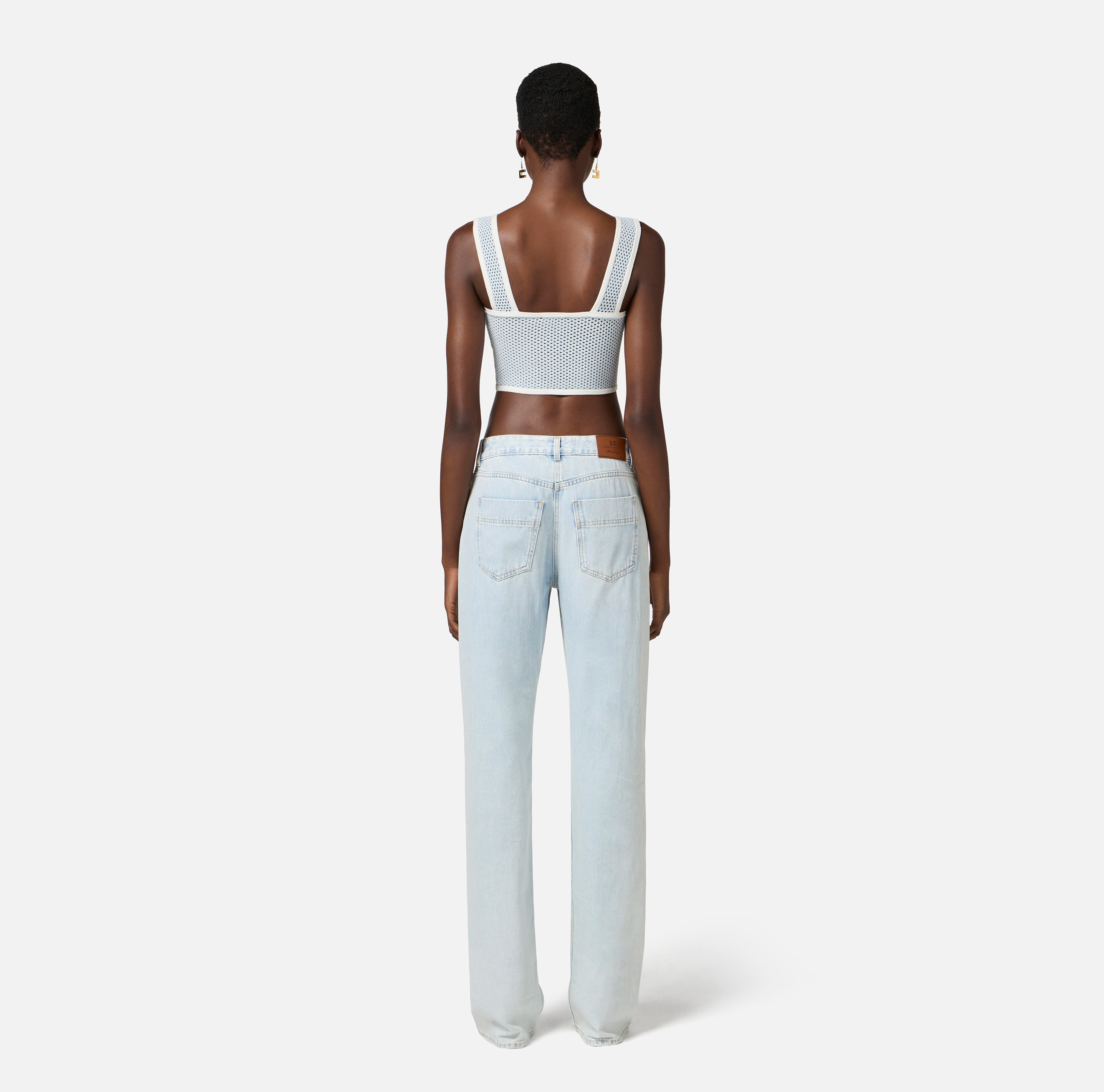 ‍‍Elisabetta Franchi  浅色水洗牛仔褲