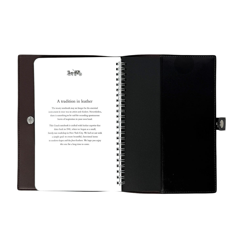 【COACH】銀色星星圖案小牛皮筆記本/記事本(黑色)CW545 SVA47