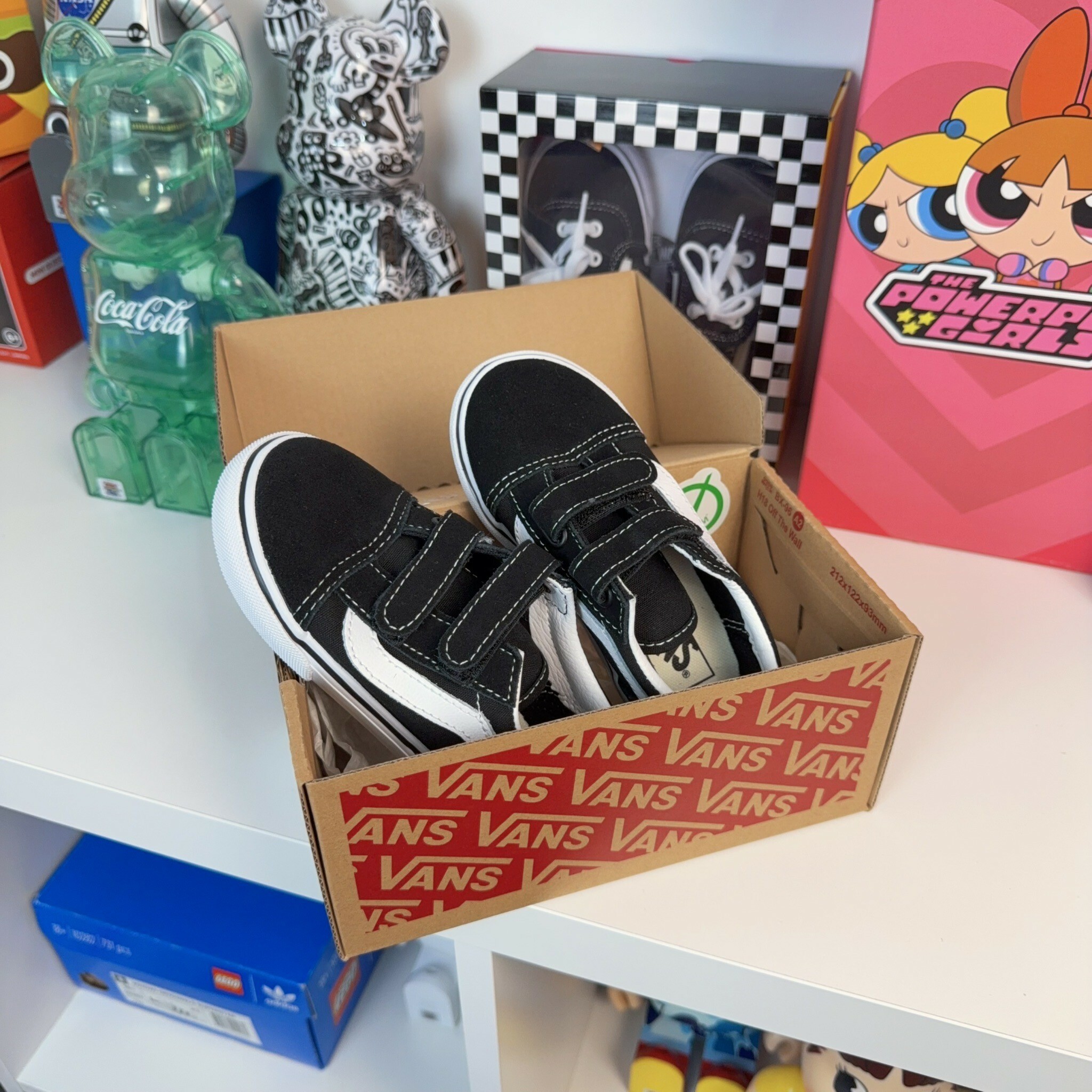 Vans Old Skool V 黑色 魔鬼氈 好穿脫 小童 童鞋 VN000D3YBLK