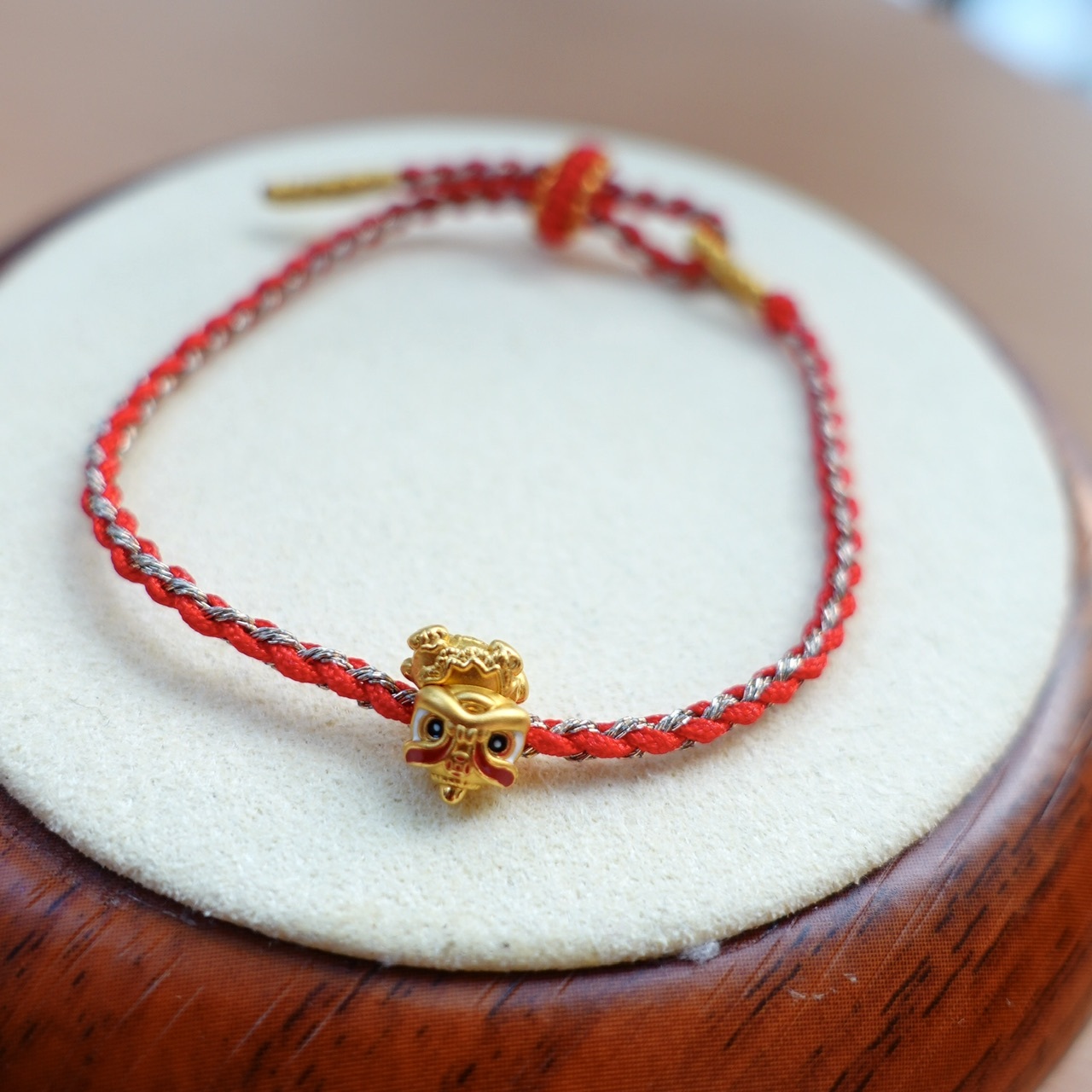 999足金手繪琺瑯系列 - 迷你醒獅編織手繩