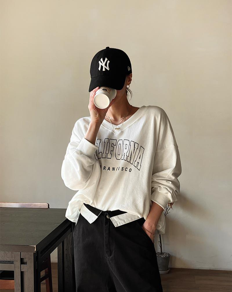 California V領長袖上衣