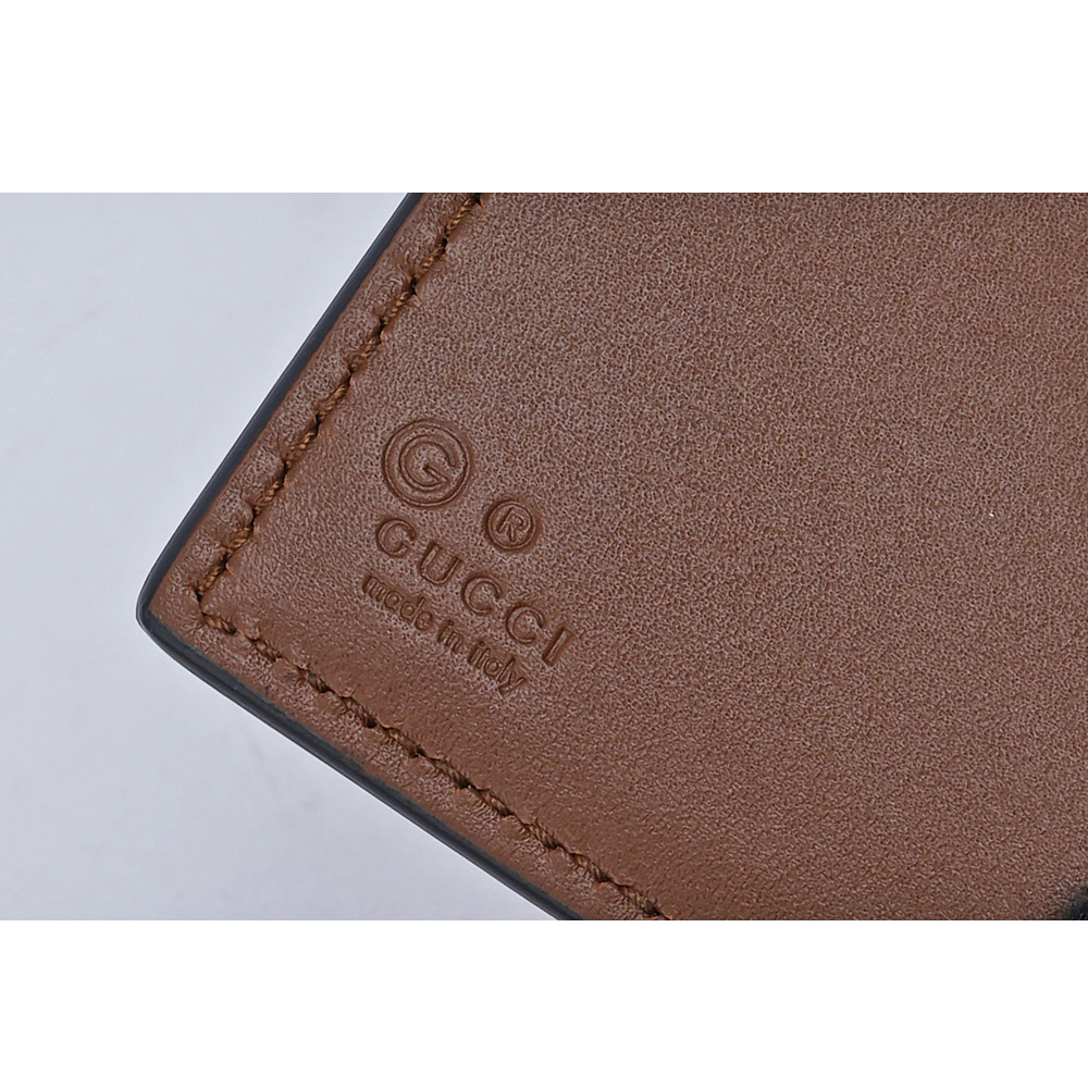 【GUCCI】Padlock 鎖釦設計塗層帆布及皮革三折短夾(米色/黑色)779799 KLQIG 8575