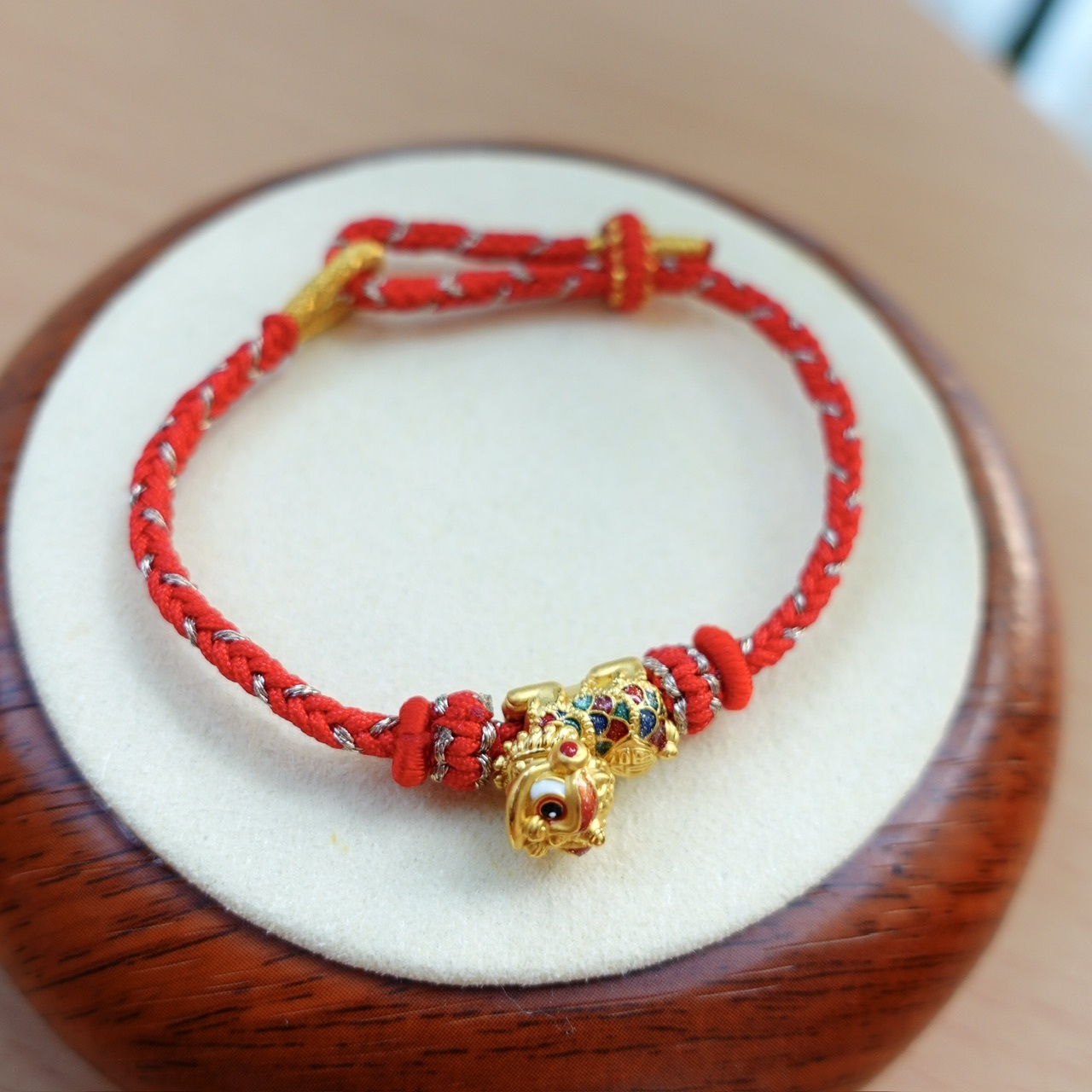 999足金手繪琺瑯系列 - 舞動醒獅編織手繩