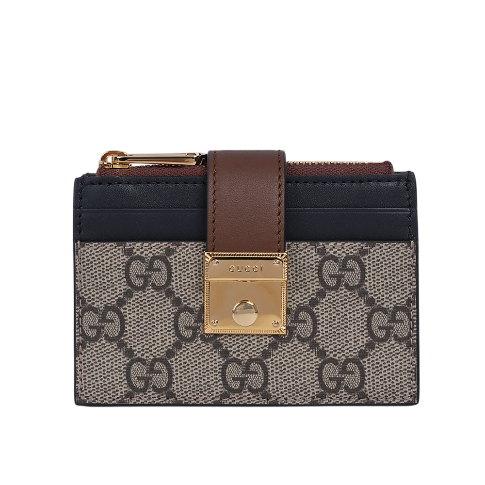 【GUCCI】Padlock 鎖釦設計附證件夾層拉鍊卡夾包/零錢包