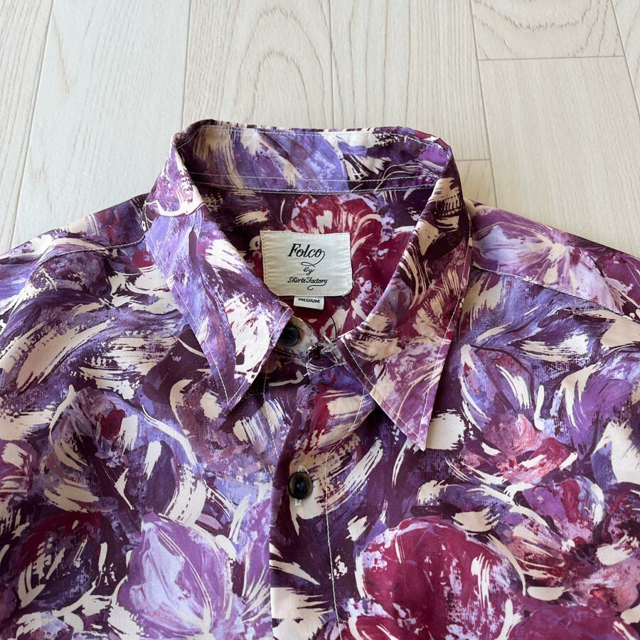 Folco紫紅色長袖古著恤衫