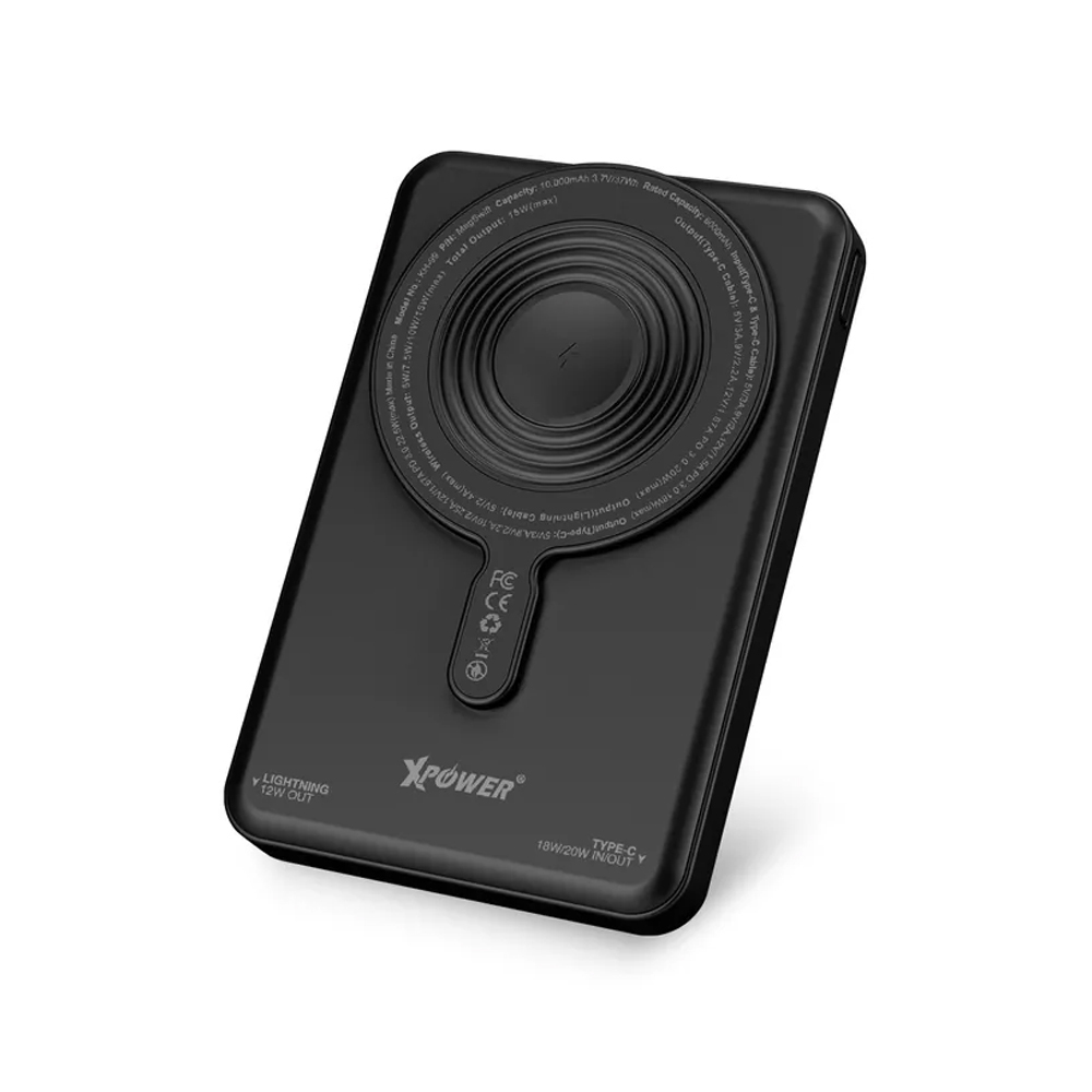 XPower MagSwift 7合1多功能數顯10000mAh Type-C PD/Lightning雙內置線+磁吸PD3.0無線移動電源