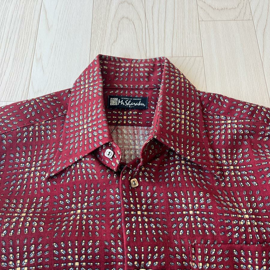 Mr. Sharaku棗紅色煙花藝術圖案長袖恤衫