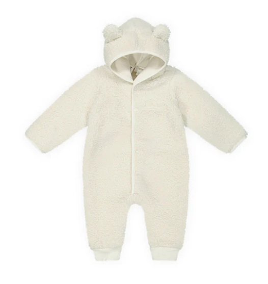 JAMIE KAY│Sasha Recycled Polyester Sherpa Onepiece熊耳朵蓬蓬連身衣． Natural