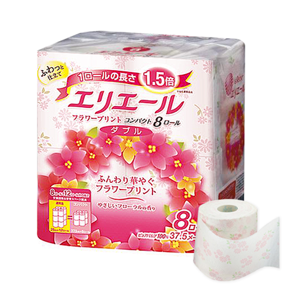 【日本大王】elleair捲筒衛生紙-優雅花香8捲入