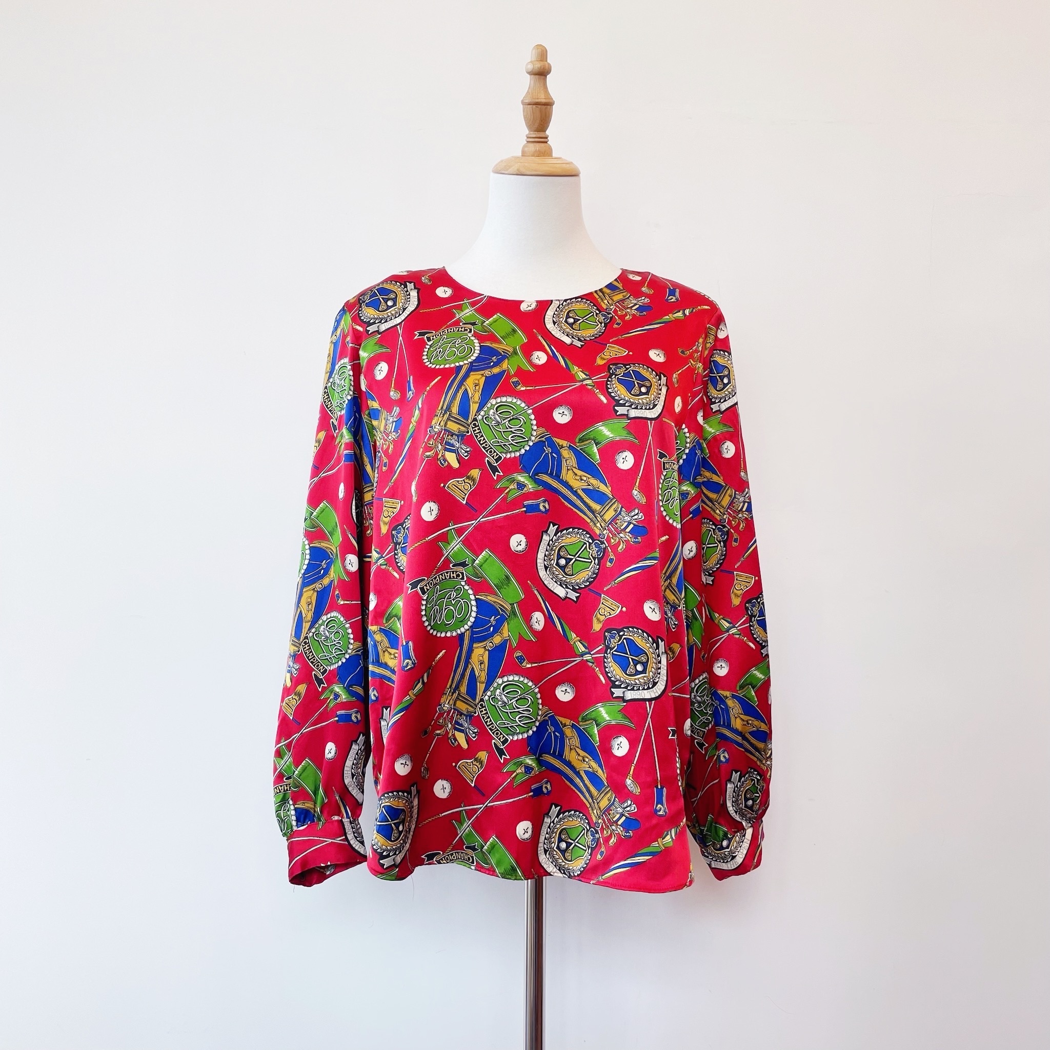 紅色高爾夫球工具古著上衣