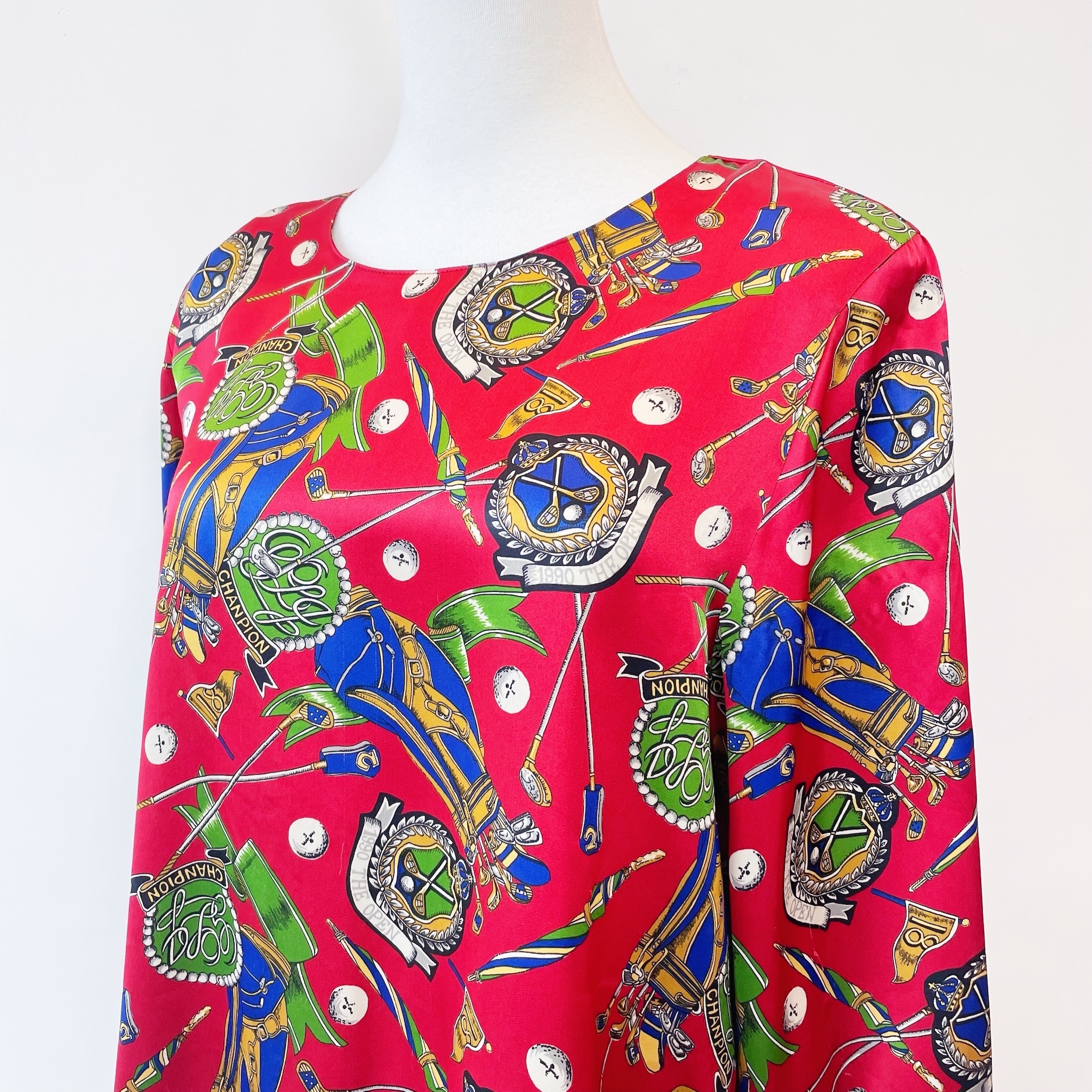 紅色高爾夫球工具古著上衣