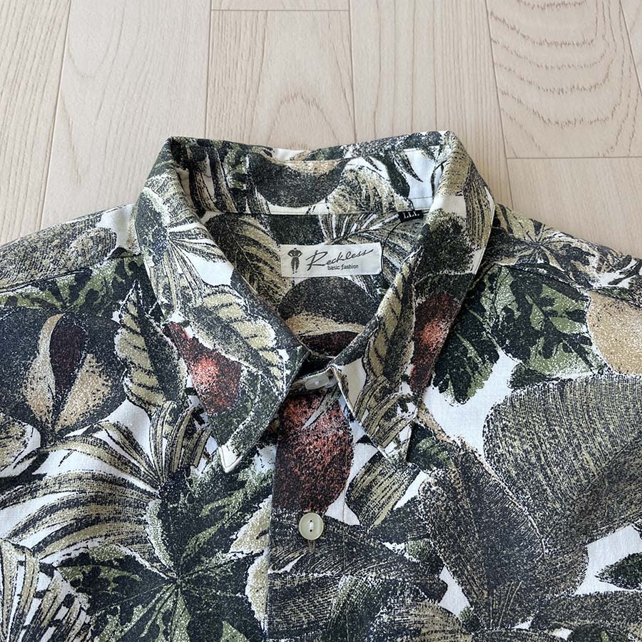 Reckless墨綠色果實及葉紋圖案長袖上衣