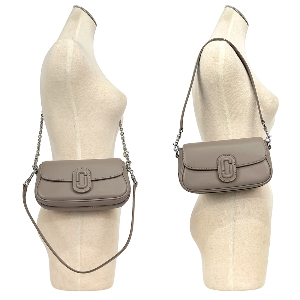 【MARC JACOBS】THE CLOVER 平滑皮革翻蓋二用包(水泥灰)2P4HSH035H02 055