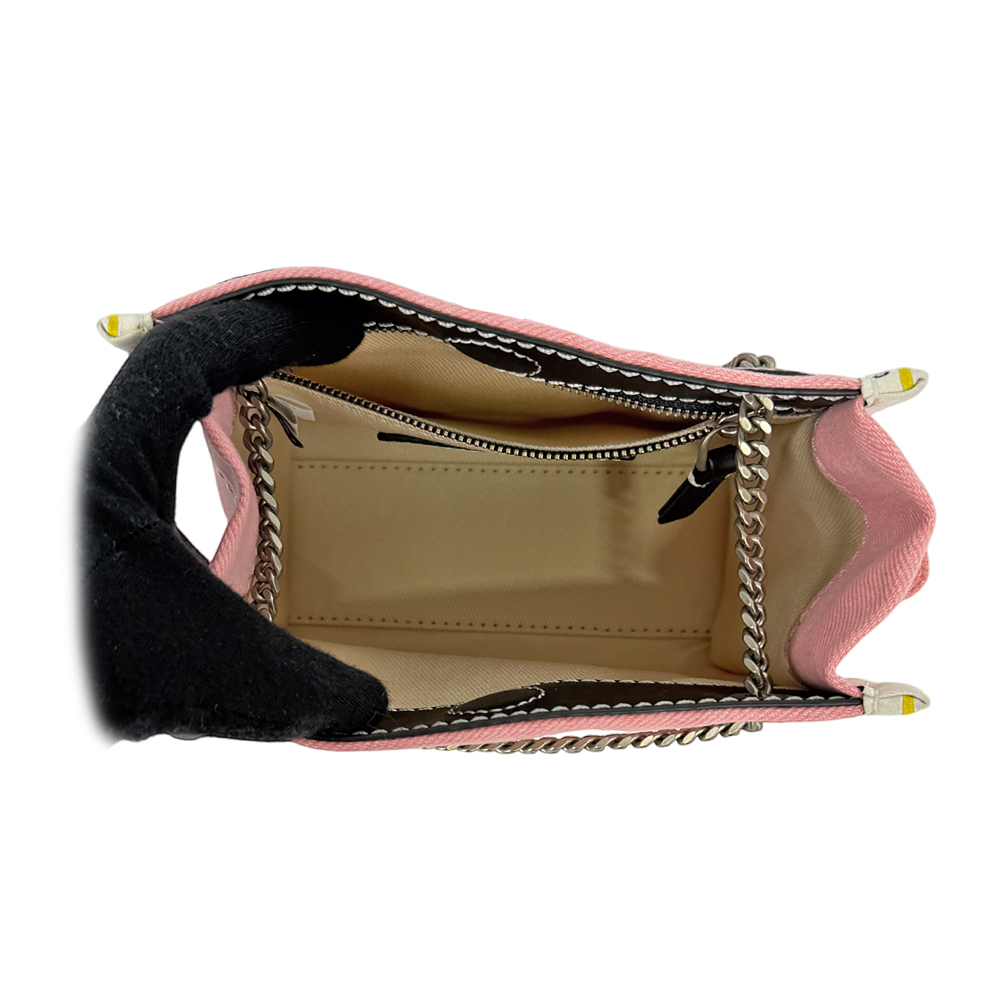 【MARC JACOBS】棉質牛仔布鏈帶肩背/斜背托特包(蝴蝶結粉)2F4HCR016H05 669